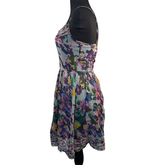 Willow & Clay Floral Size S Spaghetti Strap Dress Polyester & Rayon Blend - Picture 6 of 11